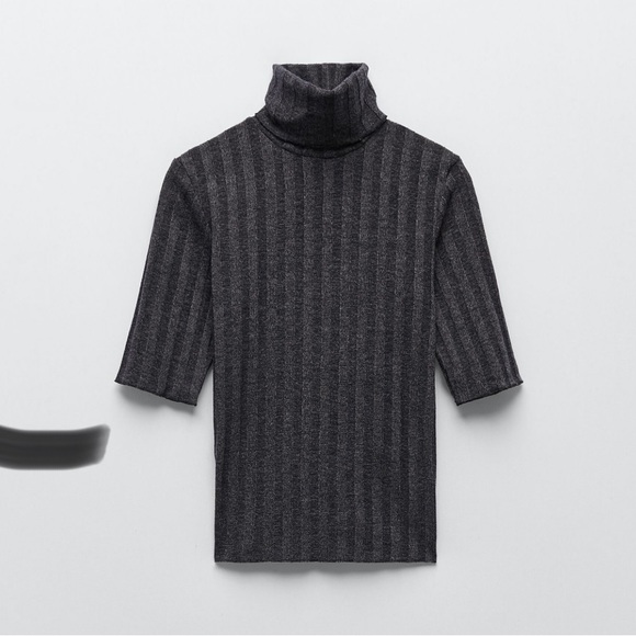 ZARA Turtleneck Ribbed Top - Picture 4 of 4